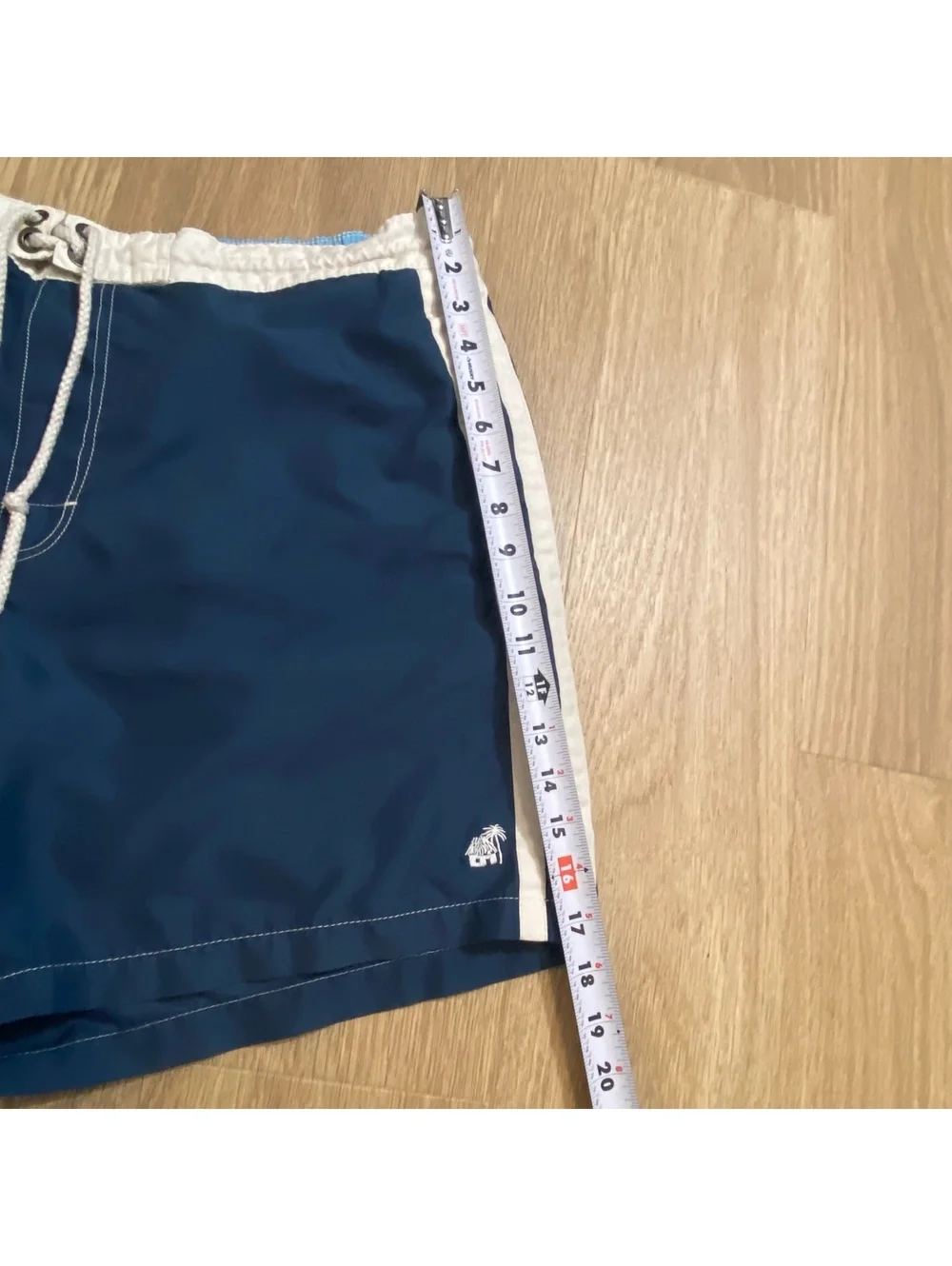 Caribbean Joe Men's Navy Blue Swim Trunks with White Stripes Size XL